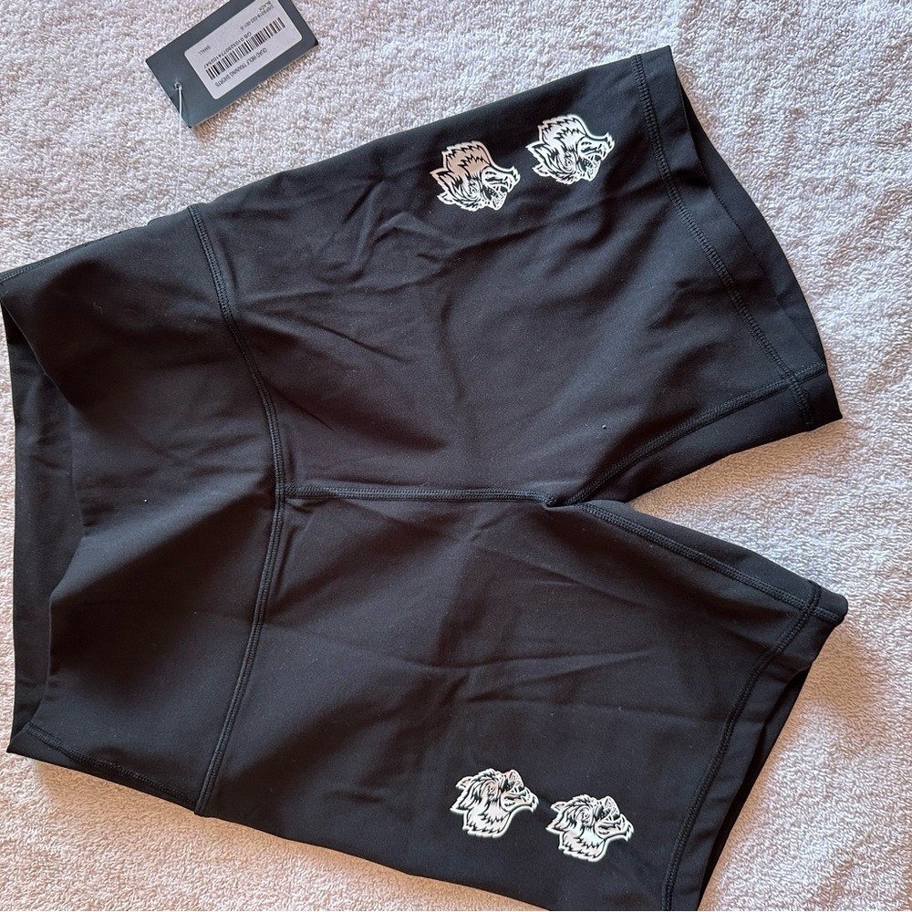 Darc Sport Black Athletic Shorts with Wolf Design
